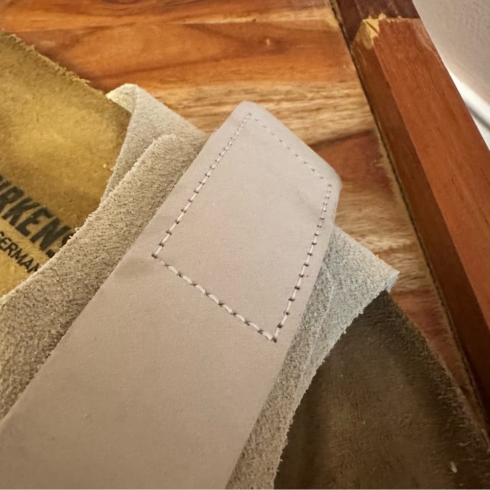 Birkenstock Cream Suede Slip-On Sandals - Picture 5 of 8
